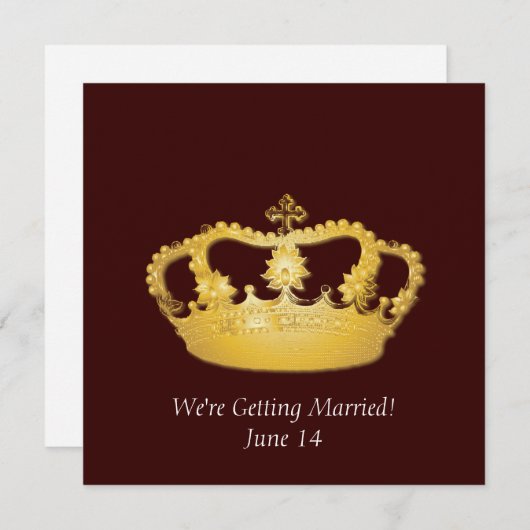 Invitation Couronne Design II - Or (Devant / Derrière)