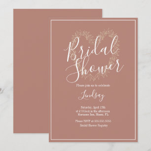 Invitation Couronne dessinée à la main cœur bohème douche de 