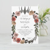 Invitation Couronne d'Halloween Rose & Fleurs Noires de Maria (Debout devant)