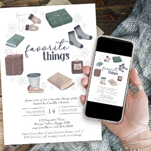 Invitation Couronne d'hiver de cadeaux d'objets préférés pour
