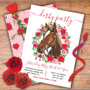 Invitation Couronne d'invitation à une fête de Derby de cours