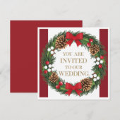 Invitation Couronne d'invitation de mariage de Noël (Devant / Derrière)