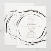 Invitation Couronne d'invitations en brindilles et branches r (Devant / Derrière)
