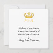 Invitation Couronne d'Or de Mariage Royal (Devant)