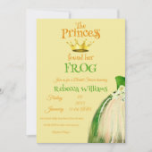 Invitation Couronne d'or élégante Princesse Grenouille Enterr (Devant)