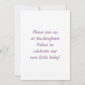 Invitation Couronne d'or "It's a Princess" avec police Wizard (Dos)