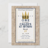 Invitation Couronne d'or King Wild ONE Thing 1er anniversaire (Devant)