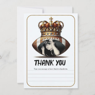 Invitation Couronne d'or roi du football Photo d'anniversaire