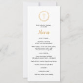 Invitation Couronne d'or simple avec menu Baptême croisé (Devant)