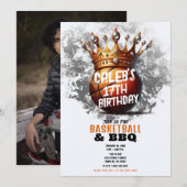 Invitation Couronne dorée de basketball Fond de photo complet (Devant / Derrière)