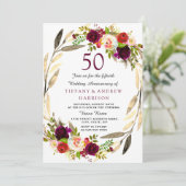 Invitation Couronne dorée de Bourgogne 50e anniversaire de ma (Debout devant)