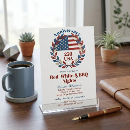 Invitation Couronne du 250e anniversaire des nuits de BBQ rou