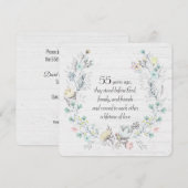Invitation Couronne du 55e anniversaire sur bois (Devant / Derrière)