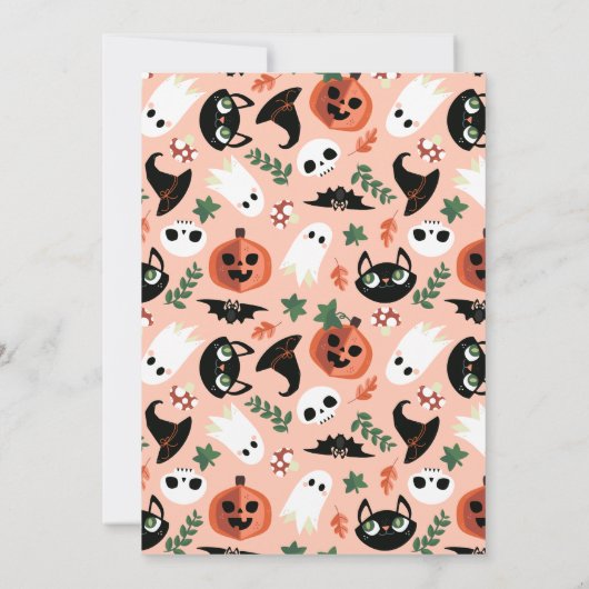 Invitation Couronne effrayante de Halloween mignonne Fête béb (Dos)