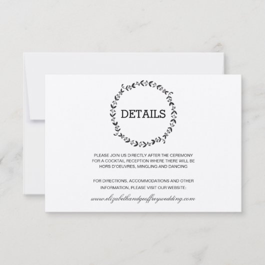 Invitation Couronne Élégante Détails de Mariage Kraft Rustiqu (Devant)