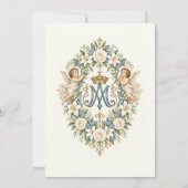 Invitation Couronne élégate de mai Monogramme marianiste cath (Dos)