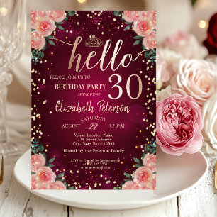Invitation Couronne en or chic, Diamants Fleurs Bourguignon B