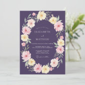 Invitation Couronne Éthérée de Prune pour Mariage (Debout devant)