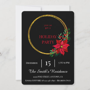 Invitation Couronne festive fête de Noël Élégante Mignonne
