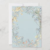 Invitation Couronne fleur sauvage avec papillon | Bébé (Dos)