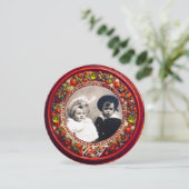 INVITATION COURONNE FLEURALE ROUGE FLORENTINE RENAISSANCE MON (Debout devant)