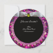 INVITATION COURONNE FLEURIE FLORENTINE RUBAN BLANC MONOGRAMME (Dos)