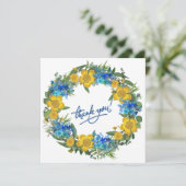 Invitation Couronne Fleurs de mariage Fleurs Vectoriel Merci (Debout devant)