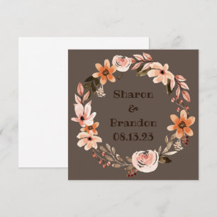 Invitation Couronne Fleurs de mariage Floral Merci