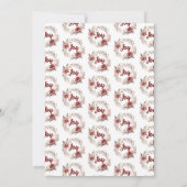 Invitation Couronne, fleurs rouges, baies Fête de Noël joyeus (Dos)