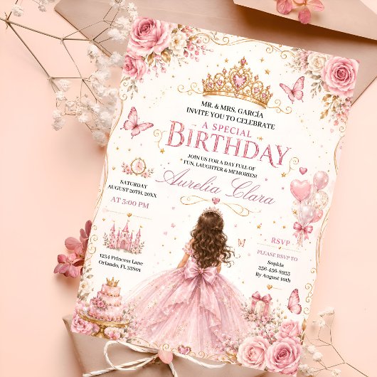 Invitation Couronne Florale Anniversaire