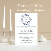 Invitation Couronne florale bleue Deux deviendront un mariage