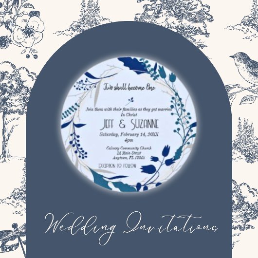Invitation Couronne florale chrétienne Deux deviendront un ma
