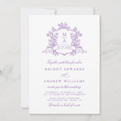 Invitation Couronne florale classique de wisteria pour mariag (Devant)