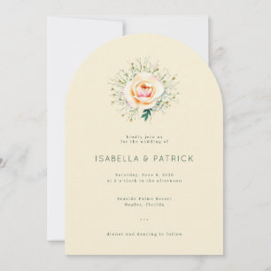 Invitation Couronne florale crème élégante