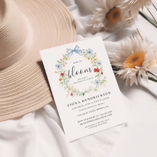 Invitation Couronne florale de bébé en fleurs Baby Shower