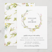 Invitation Couronne florale de fleurs sauvages d'été chic Mar (Devant / Derrière)