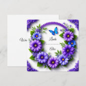 Invitation Couronne florale de mariage (Devant / Derrière)