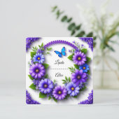 Invitation Couronne florale de mariage (Debout devant)