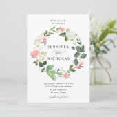 Invitation Couronne florale de mariage Blush Spring (Debout devant)