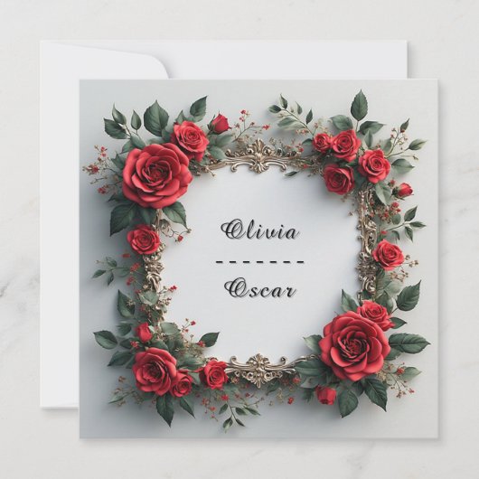Invitation Couronne florale de mariage colorée (Devant)