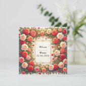 Invitation Couronne florale de mariage colorée (Debout devant)