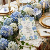 Invitation Couronne florale de mariée avec hydrangeas bleus