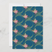 Invitation Couronne florale de thé fantaisiste rose rouge ble (Dos)