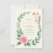 Invitation Couronne Florale Délicate (Devant)