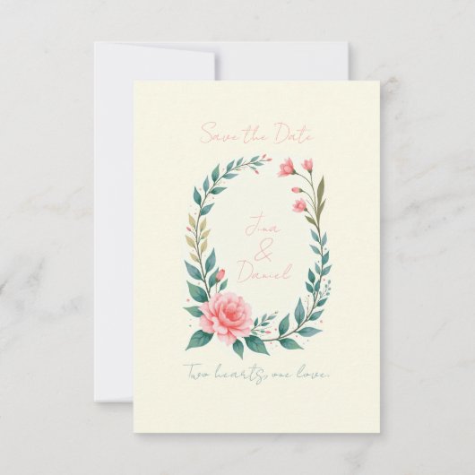 Invitation Couronne Florale Délicate (Dos)