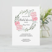 Invitation Couronne florale délicate, pivoines roses (Debout devant)