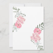 Invitation Couronne florale délicate, pivoines roses (Dos)