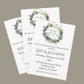 Invitation Couronne florale d'eucalyptus Deux deviendront un