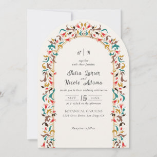 Invitation Couronne florale élégante romantique moderne de ma