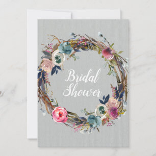 Invitation Couronne florale en bâton rustique Mariage moderne